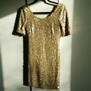 ark & co. gold sequin cocktail dress